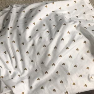 Girls metallic heart twin sheet set